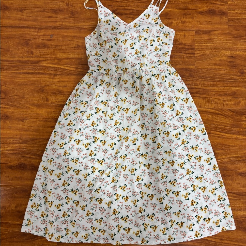 Floral White Dress